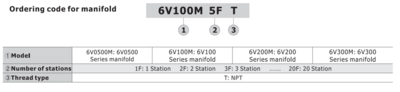 6V300M16FT AIRTAC MANIFOLD, 6V3 & 6A3 SERIES<BR>16 STATIONS